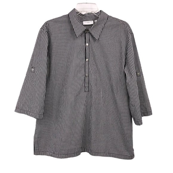 Liz Claiborne Tops - Liz Claiborne LizSport Blouse Womens XL Used Black White